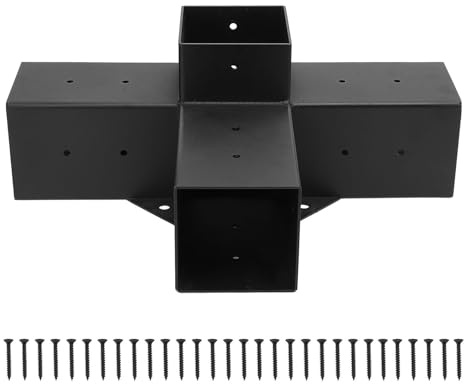 YIZISECCE Gazebo Bracket Galvanized Heavy Duty Welded Post Bracket for Pergola Wood Post (4 Way)