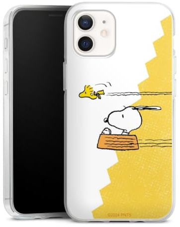 Silikon Hülle kompatibel mit Apple iPhone 12 Case transparent Handyhülle Snoopy Peanuts Kinder