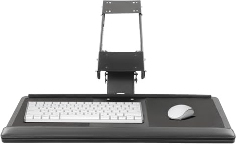 Supporto per tastiera e mouse per scrivania, altezza regolabile 360°, rotazione e inclinazione, portata 25 kg, per posizione di lavoro ergonomica, ufficio, casa, ufficio, casa, ufficio, 65 x 25 cm