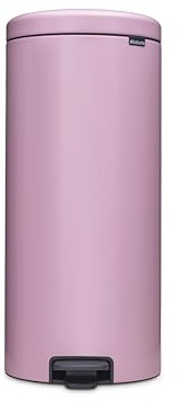Brabantia NewIcon Pedal Bin 30L, Large Waste Bin for Kitchen, Soft Closing Lid, Light Pedal Operation, Removable Inner Bucket, Non-Slip Base, Lilac Pink, Free PerfectFit Rubbish Bags, 29 x 38 x 68 cm