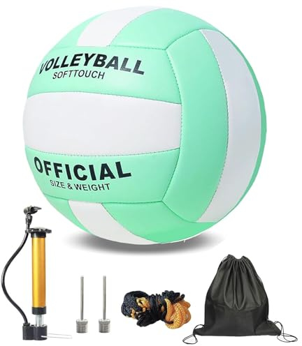 PureBliss Volleyball,Official Size 5 Volleyballs for Indoor Outdoor,Soft Touch Volleyballs for Beach Play Pool Training Game with Ball Pump