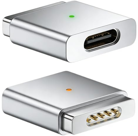 1PC USB C auf Magnet Adapter für Magsafe 2, 100W T-Head Typ-C auf Magnetische 2 Power Schnellladekonverter, Kompatibel mit MacBook 15inch A1398/A1424/MC976/MD506/ME665/ME293/ME294 2013–2015 Laptop