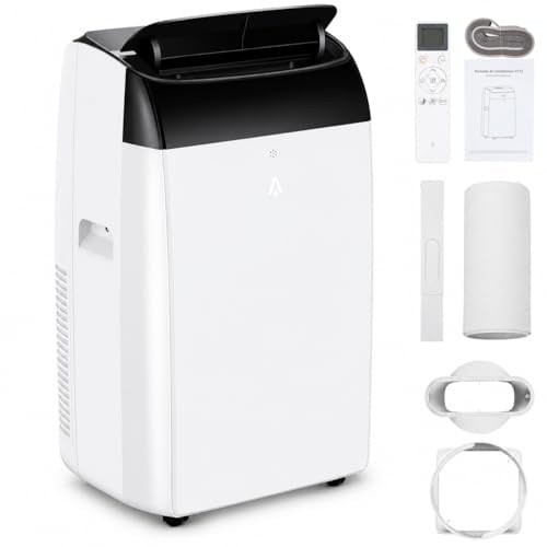 Garvee Mobile Klimaanlage 12000 BTU, 4-in-1 Klimagerät mit Kühlen, Ventilieren & Entfeuchten, Leiser Schlafmodus, inkl. Abluftschlauch & Fensterdichtungsset, ideal für Wohnung, Haus, Wohnmobil