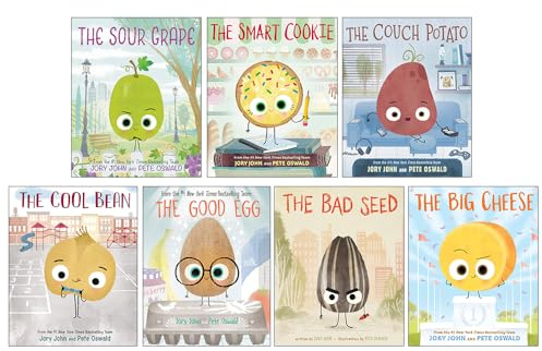 The Food Group Series 7 Books Collection Set By Jory John(The Bad Seed, The Good Egg, The Cool Bean, The Couch Potato, The Smart Cookie, The Sour Grape & The Big Cheese)