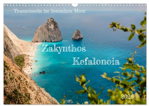 Zakynthos und Kefalonia Trauminseln im Ionischen Meer (Wandkalender 2026 DIN A3 quer), CALVENDO Monatskalender: Die schönsten griechischen Inseln im Ionischen Meer (CALVENDO Natur)