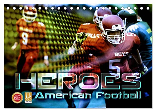 HEROES - American Football (Tischkalender 2026 DIN A5 quer), CALVENDO Monatskalender: Fantastische Bildkompositionen dynamischer Actionszenen vom Football Field (CALVENDO Sport)
