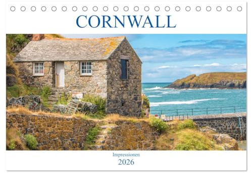 Cornwall Impressionen (Tischkalender 2026 DIN A5 quer), CALVENDO Monatskalender: Cornwall Naturlandschaften und Städte (CALVENDO Orte)