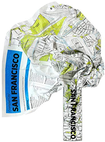 San Francisco Crumpled City Map: Soft city maps for urban jungles. Waterproof