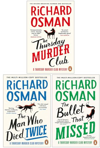 Thursday Murder Club Series 3 Books Collection By Richard Osman (The Thursday Murder Club, The Man Who Died Twice, [Hardcover] The Bullet That Missed)