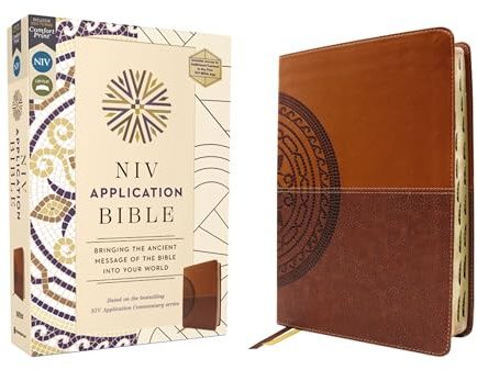 NIV Application Bible, Leathersoft, Brown, Red Letter, Thumb Indexed, Comfort Print: Bringing the Ancient Message of the Bible into Your World (NIV Application Commentary Resources)