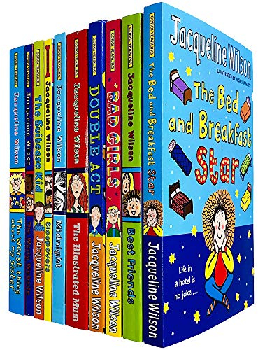 Jacqueline Wilson 10 Books Collection Set (Bed and Breakfast Star, BestFriends, Bad Girls, Double Act, Illustrated Mum, Midnight, Sleepovers, Suitcase Kid & MORE!)