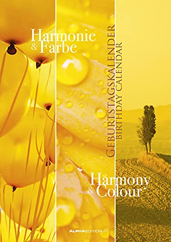 Geburtstagskalender Harmonie & Farbe - immerwährend - (21 x 30): Mehrsprachige Ausgabe