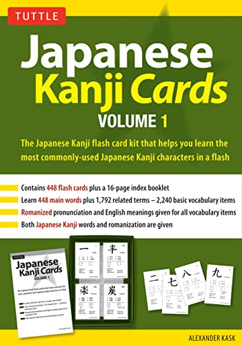 Japanese Kanji Cards Kit Volume 1 (Tuttle Flash Cards): Learn 448 Japanese Characters Including Pronunciation, Sample Sentences & Related Compound Words
