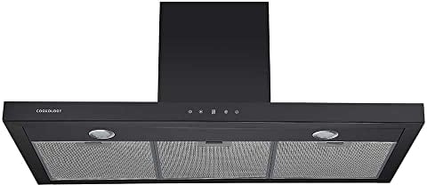 Cookology LINT901BK A++ Energy Saving Black Linear Cooker Hood, Touch Control 90cm Extractor Fan
