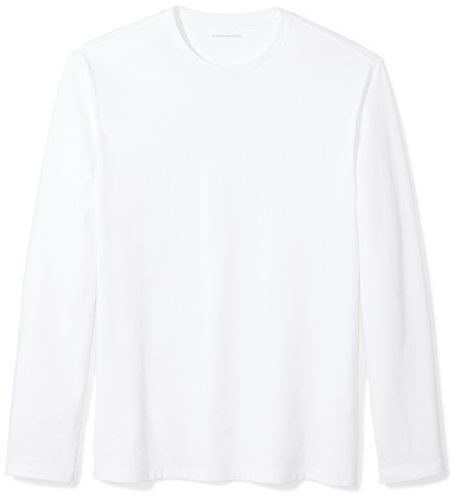 Amazon Essentials Men's Slim-Fit Long-Sleeve T-Shirt, White, M
