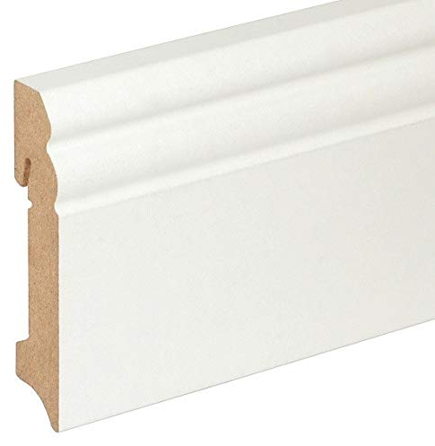 SockelleisteDesana 18 x 90 mm mit Hamburger (Berliner) Profil Finischfolie weiß