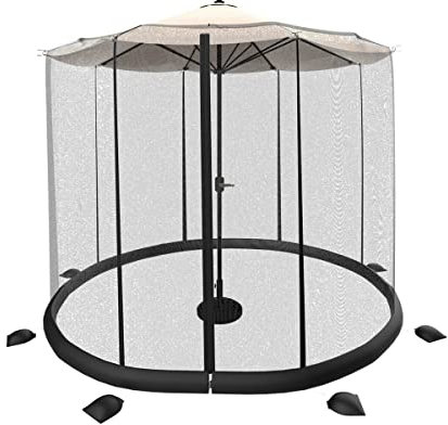 Pure Garden 50-LG1205 - Mosquitera para sombrillas de mesa y muebles de 10-11, mosquitera, color negro