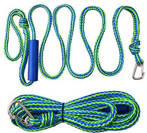 PWC Dock Line Tow Ropes 2pcs Boat Mooring Rope with 316 Stainless Steel Clip 10mm Braided Line Marine Rope with Loops for Jet ski Watercraft Boat Kayak (4.2M-10MM-2PCS)