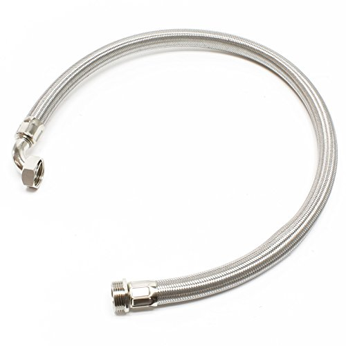 Wiltec Stahlflex Wasserschlauch 0,8 m DN25 32,89 mm für Hauswasserwerke, Flexschlauch, Panzerschlauch für Pumpe, Hauswasserwerke und Druckkessel