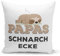 Tassenbrennerei Faultier Kissen mit Spruch Papas Schnarchecke - Geschenk für Papa (Kissenhülle mit Innenkissen)