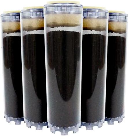 Lot de 5 Cartouches au Charbon Actif 9 pouces 3/4 - Elimination du Chlore/Mauvais Goût et Odeurs pour l'Eau de Boisson