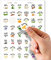 Etichette adesive per spezie in italiano, impermeabili, lavabili, diametro: 3 cm, con illustrazioni colorate, in vinile lucido, 48 pz.