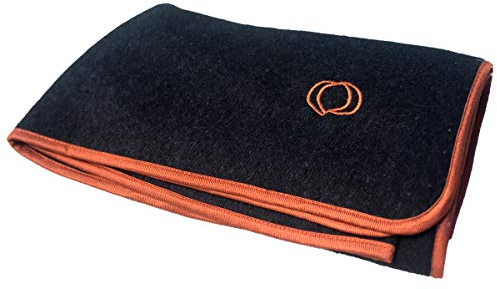 Orion Outpost Trading Co. Lodge Militär-Wolldecke, 1,8 kg, 167,6 x 213,4 cm (grau/gebrannte orangefarbene Bordüre)