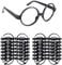 Col-Pary Zauberbrille mit rundem Rahmen, ohne Gläser, Round Glasses für magische Themenparty,Halloween,St. Patrick's Day Kostümparty,16 Stück, Schwarz