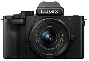 Panasonic Lumix DC-G110KEG-K Systemkamera (20 MP, 4K, Bildstabilisator, Sucher, 7,5 cm Touch, 12-32mm Objektiv, schwarz)