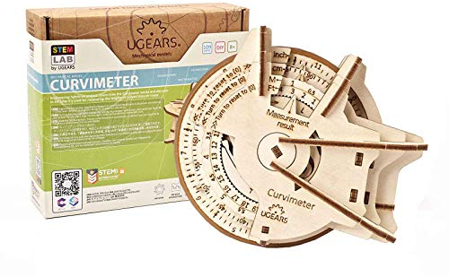 UGEARS STEM Lab 3D Puzzle - STEM Set - Modellbausatz aus Holz - Kreatives STEM Spielzeug mit App - Mechanischer Modell Holzbausatz - 3D Holzpuzzle für Erwachsene und Kinder 8+ (Kurvimeter)
