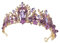 Lurrose Vintage Barock Königin Kronen Lila Violet Kristall Tiara Strass Hochzeit Kronen Gothic Quinceanera Tiaras Haar Zubehör für Frauen Mädchen