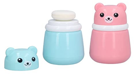 2 Pezzi Scatola di Soffio di Polvere Orso Cartone Animato Corpo Soffice Dopo Custodia in Polvere da Bagno Trucco Contenitore Cosmetico in Polvere di Talco per Viaggi a(Orsetto scatola vuota di puff)