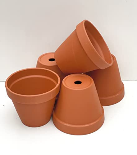 Spang Lot de 5 pots de fleurs en terre cuite 33,2 x 11,7 cm (F13) avec trou de drainage dans la base