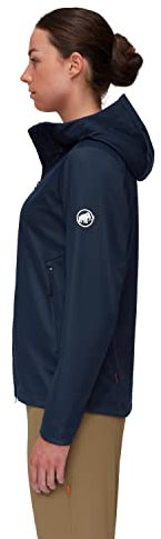 Mammut Ultimate VII SO Hooded Jacket Women | Outdoor Jacke für Damen, Wasserabweisende Softshelljacke, Funktionsjacke mit Kapuze, Gore-Tex Wanderjacke, Atmungsaktiv, Winddicht | Marine, XS