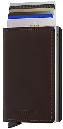 Secrid Slimwallet Original Dark Brown Geldbörse aus Leder für 4 Karten mit oder 6 Karten ohne Prägung, Farbe: Dunkelbraun, Maße: 10,2 x 6,8 x 1,6 cm, SO-Dark Brown