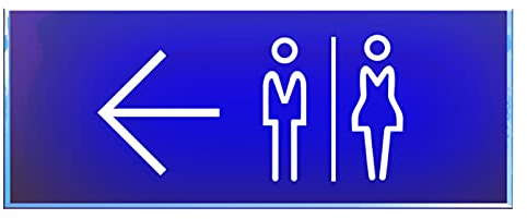 Panneau mural de toilettes, affichage de panneau lumineux à LED, panneau LED de flèche de toilette, panneaux de conformité Panneau mural droit de toilettes, support de projection pour salles de bains