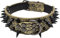 haoyueer Hundehalsband mit scharfen Nieten, 5,1 cm breit, stilvolles Leder-Hundehalsband für mittelgroße und große Hunde, Pitbull, Labrador, Boxer, Rottweiler, Deutscher Schäferhund, Größe S, Gold-1
