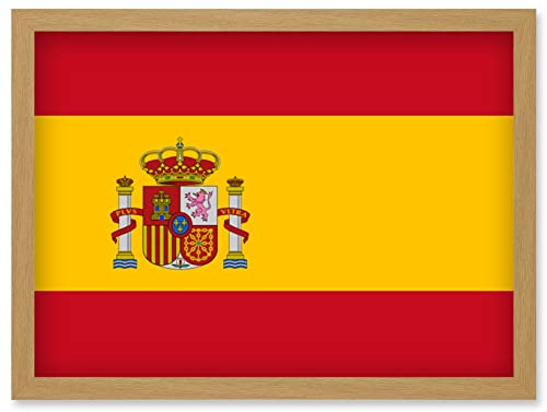 Artery8 Spain National Flag Patriotic Vexillology World Flags Country Region Poster Artwork Framed Wall Art Print A4