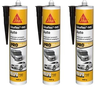 Lot de 3 mastics colle Auto SIKA Sikaflex 149 - Noir - 400g