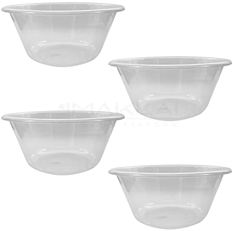 MKR Plastic Mixing Bowls, BPA Free. Microwave, Dishwasher and Freezer Safe. for Food Prep and Serving (4 x 15cm (1L))