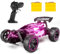 Tecnock RC Buggy Age 3+, 1:18 High Speed 20 KM/H 2WD Off Road Racing Car with Two Rechargeable Batteries, Toys Gift for Girls Pink