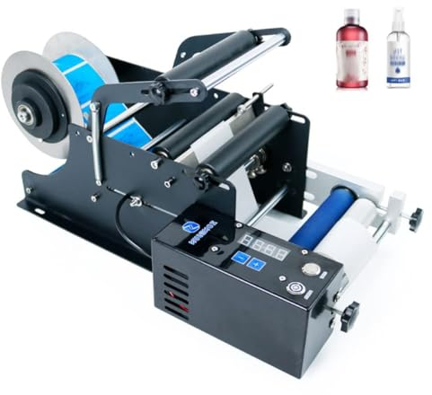 Etichettatrice elettrica per applicatore di Etichette per Bottiglie Rotonde, etichettatrice per Bottiglie di plastica in Vetro da 15-30 Pezzi/min per Diametro 15-120 mm, applicatrice Automatica