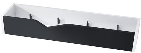 Vladon Garderobenleiste Wandhaken Garderobenpaneel Kolmio, Made in Germany, Korpus in Weiß matt, Front in Schwarz matt 83,5 x 12,5 x 21 cm