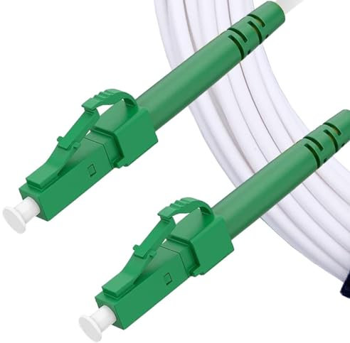 Elfcam® - 2m LC/APC zu LC/APC Glasfaserkabel Singlemode Simplex, OS2 9/125μm LSZH Optischer Kabel Weiß (2M)