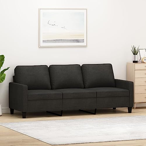 UTSRABFA Schlafsessel Küchenbank Wohnzimmer Couch 3-Sitzer-Sofa Schwarz 180 cm Stoff Geeignet für Schlafzimmer, Wohnzimmer, Esszimmer, Büro