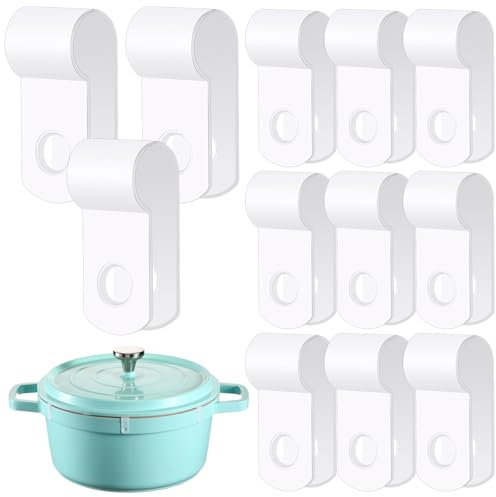 Vercraft 12 Stück Dutch Oven Deckelschutz-Clips Ersatz-Kunststoff-Clips zum Stapeln und Aufbewahren, Kunststoff-Stoßfänger für Präsentation und Aufbewahrung und Stapeln von Dutch Oven