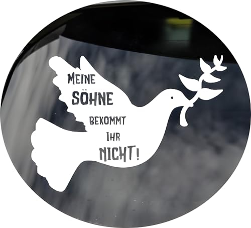 Autoaufkleber Friedenstaube - Zeichen des Friedens, Demo-Support, Einheit & Unterstützung, Wetterfest, 20x15 cm (meine Söhne)
