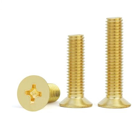 4pcs M10×16mm Laiton Vis à tête plate cruciforme, vis à tête fraisée cruciforme