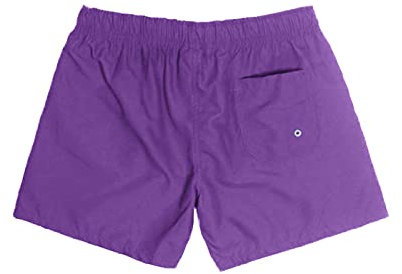 A Pantaloni Allentati Allenamento Rapido Uomo Dry Swim Pants Tre Pantaloncini Spiaggia Pianura Quarto Costumi Da Bagno Bagnino Costume Da Bagno Uomo, Viola, L