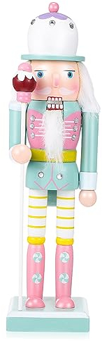 OFFSCH Türkis 25 cm Nussknacker Soldaten 1 Stück Büro Tischdekoration Nussknacker Figuren Walnuss Soldat Soldat Nussknacker Desktop Nussknacker Lustiger Nussknacker
